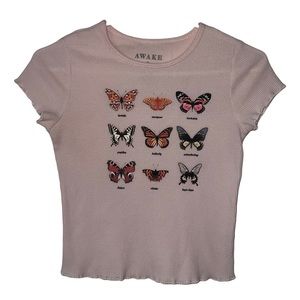 Pink girls shirt with butterfly